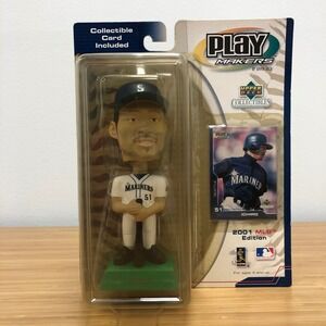 Upper Deck PlayMakers Ichiro Suzuki Bobblehead 2001 MLB Seattle Mariners White